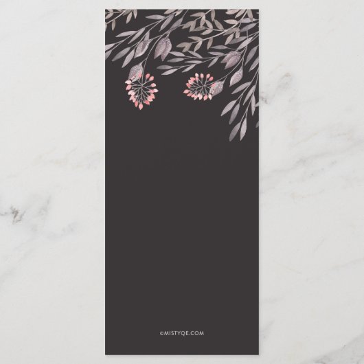 Een midzomernacht droombruiloft programmakaart (Achterkant)