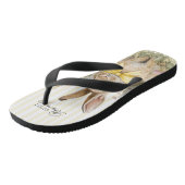 Een mignon klein bloemkonijn geel lint babyshowerf teenslippers (Schuin)