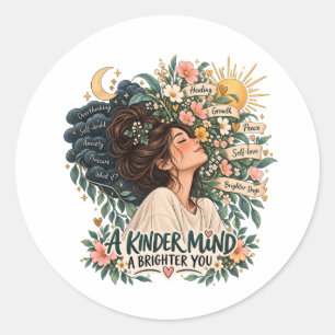 Een Mildere Geest Een Helderder Jij Mentale Gezond Ronde Sticker