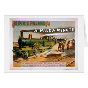 Een "Mile a Minute" grote locomotief in theater