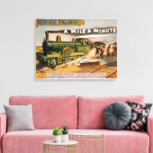 Een "Mile a Minute" grote locomotief theater Canvas Afdruk (Insitu (Woonkamer))