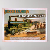 Een "Mile a Minute" grote locomotief theater Poster (Voorkant)