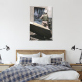 Een militair politieagent gebruikt een breekt rond canvas afdruk (Insitu (Slaapkamer))