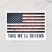 Een militaire Amerikaanse vlag van de soldaat van Visitekaartje (Achterkant)