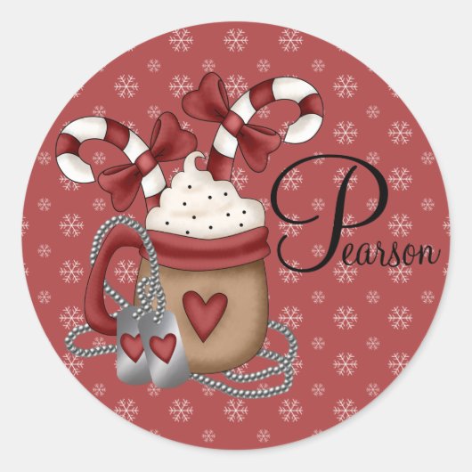 Een militaire kerst ronde sticker (Voorkant)