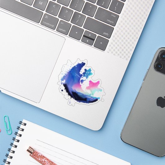 Een miljoen Aurora Dreams Sticker (Laptop met iPhone)