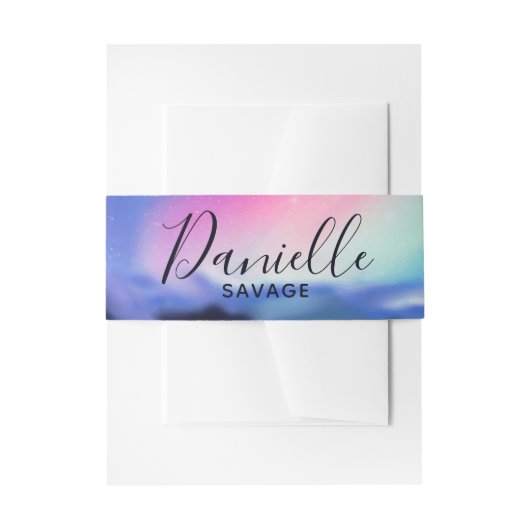 Een miljoen Aurora Dreams Uitnodiging Belly Band Uitnodigingen Wikkel (Voorkant Voorbeeld)