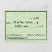 Een miljoen Bedankt check Briefkaart (Voorkant)