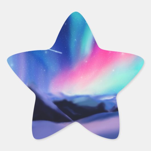 Een miljoen dromen - de Aurora Borealis Ster Sticker (Voorkant)