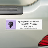 Een miljoen gekrenkte vrouwen bumpersticker (Op auto)