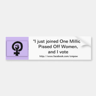 Een miljoen gekrenkte vrouwen bumpersticker