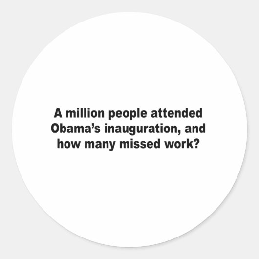 Een miljoen mensen woonden de inauguratie van Obam Ronde Sticker (Voorkant)