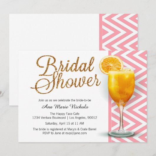 Een Mimosa Vrijgezellenfeest brunch Kaart (Voorkant / Achterkant)