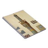 Een minaret en keramische details van de moskee va notitieboek (Rechterzijde)