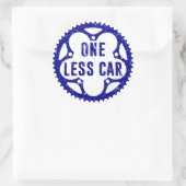 Eén minder auto ronde sticker (Tas)