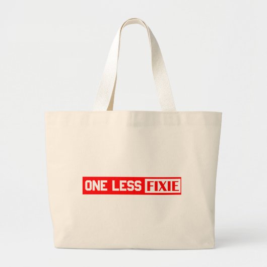 Eén minder Fixie Grote Tote Bag (Voorkant)