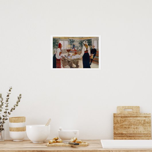 Een mineres katoen, van een commercieel bedrukte k poster (Keuken)