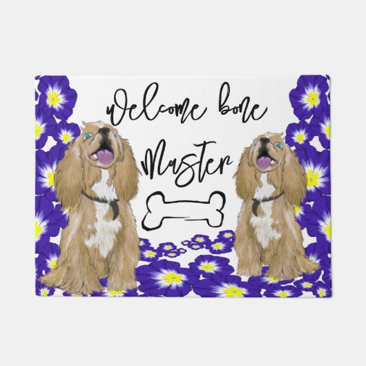 Een miniatuur cocker spaniel Welkom thuis Deurmat (Voorkant)