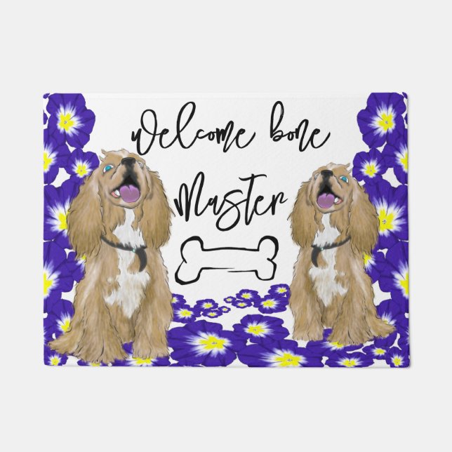 Een miniatuur cocker spaniel Welkom thuis Deurmat (Voorkant)