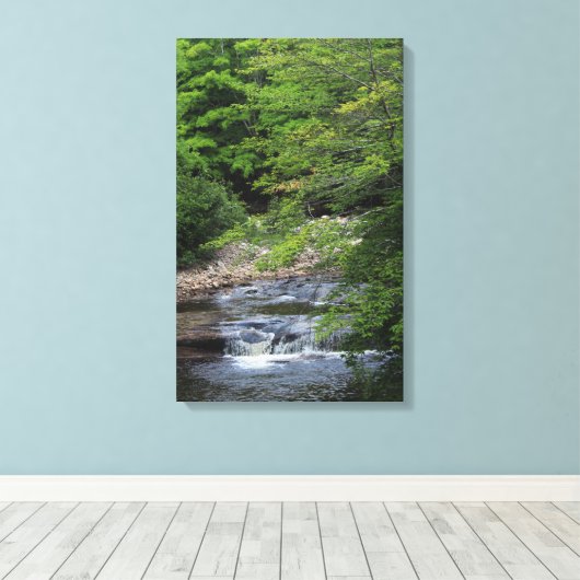 Een miniatuurWaterval Canvas Afdruk (Insitu (Houten vloer))