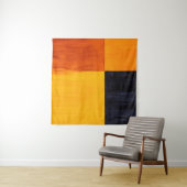 Een minimaal abstract schilderij; getextureerde bl wandkleed (In Situ (horizontaal))