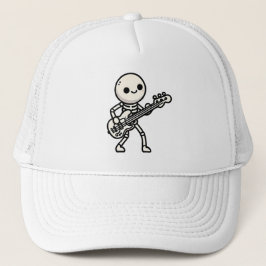 Een minimale skeleton bassist trucker pet
