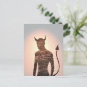 Een minimalist op roze paarse achtergrond briefkaart (Staand voorkant)