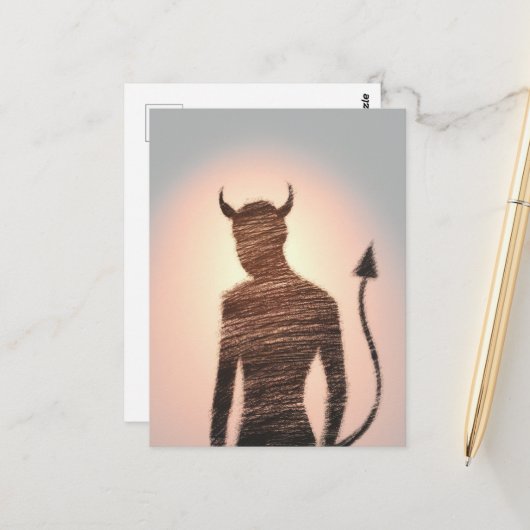 Een minimalist op roze paarse achtergrond briefkaart (Voorkant / Achterkant in situ)