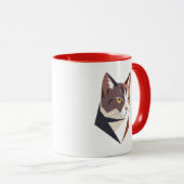 Een minimalistisch beeld van een kat. mok (Voorkant rechts)