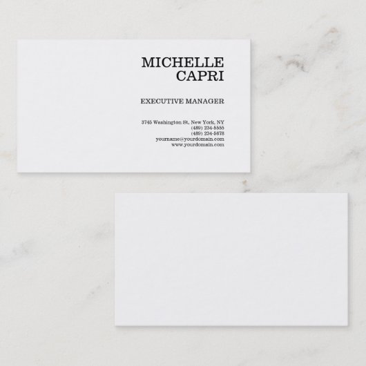 Een minimalistisch modern, modern visitekaartje (Voorkant / Achterkant)