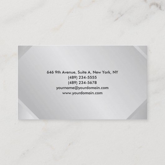 Een minimalistisch modern, modern visitekaartje (Achterkant)