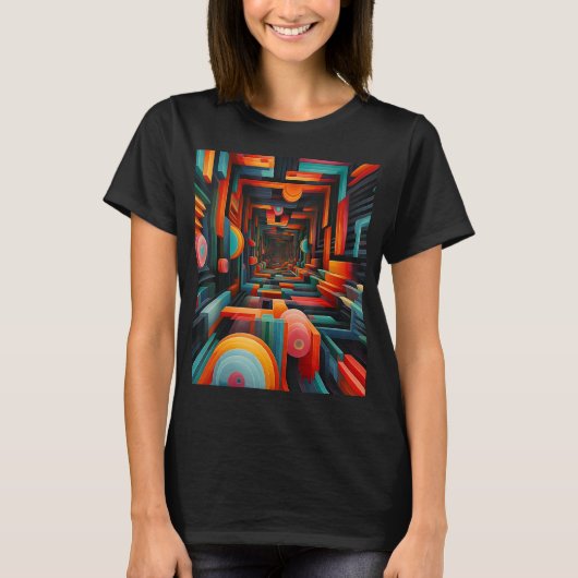 Een minimalistisch optisch abstract kunstwerk 1 t-shirt (Voorkant)