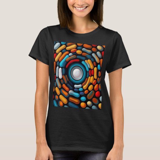 Een minimalistisch optisch abstract kunstwerk t-shirt (Voorkant)