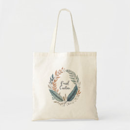 Een minimalistisch patroon van Leafy Round lijst Tote Bag