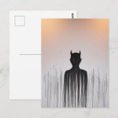 Een minimalistische duivel briefkaart (Voorkant / Achterkant)