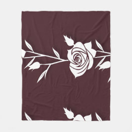 Een minimalistische eenlijnige rozencompositie fleece deken