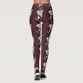 Een minimalistische eenlijnige rozencompositie leggings (Achterkant)