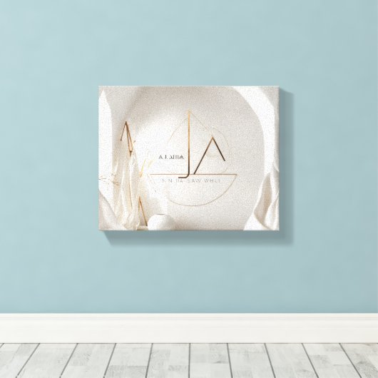 Een minimalistische en ontwerpbewuste logo over zi canvas afdruk (Insitu (Houten vloer))