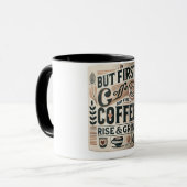 Een minimalistische koffie Mok met gedurfde typogr (Voorkant links)