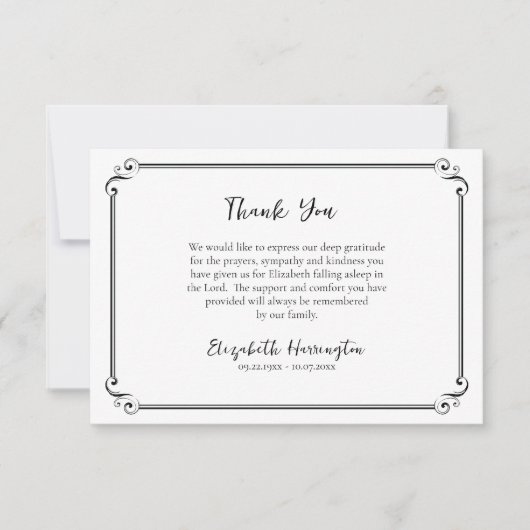 Een minimalistische, orthodoxe Christelijke begraf Bedankkaart (Voorkant)