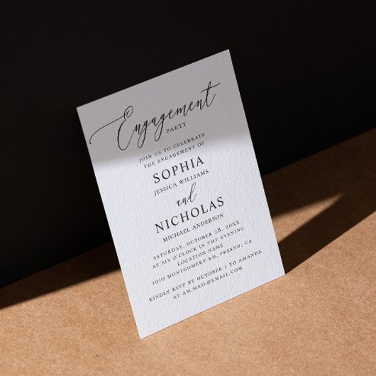 Een minimalistische partij. Schoon script bruiloft Kaart