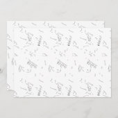 Een minimalistische schets van de witte lijn beeld bedankkaart (Voorkant / Achterkant)