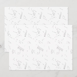 Een minimalistische schets van de witte lijn beeld kaart