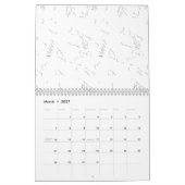 Een minimalistische schets van de witte lijn beeld kalender (Mar 2027)