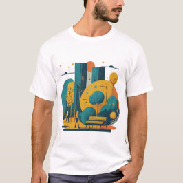 Een minimalistische weergave van levendige stadspa t-shirt