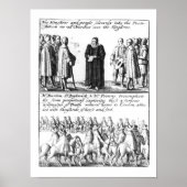 Een minister die de protesten afneemt poster (Voorkant)