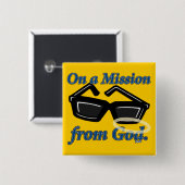 Een missie van God Vierkante Button 5,1 Cm (Voorkant /achterkant)