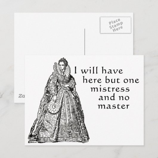 Eén mistress hier briefkaart (Voorkant / Achterkant)