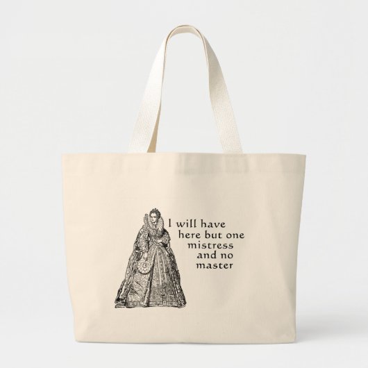 Eén mistress hier grote tote bag (Voorkant)