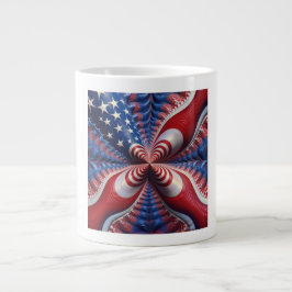 Een mix van de Amerikaanse vlag en een fractal Grote Koffiekop